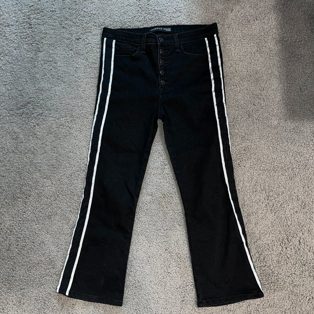 Veronica Beard Carolyn 10" Baby Boot Black & Silv… - image 1